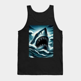 Unleash Oceanic Dread: Dive into Shark-Inspired Thrills with our Jaws-Inspired Collection! Tank Top